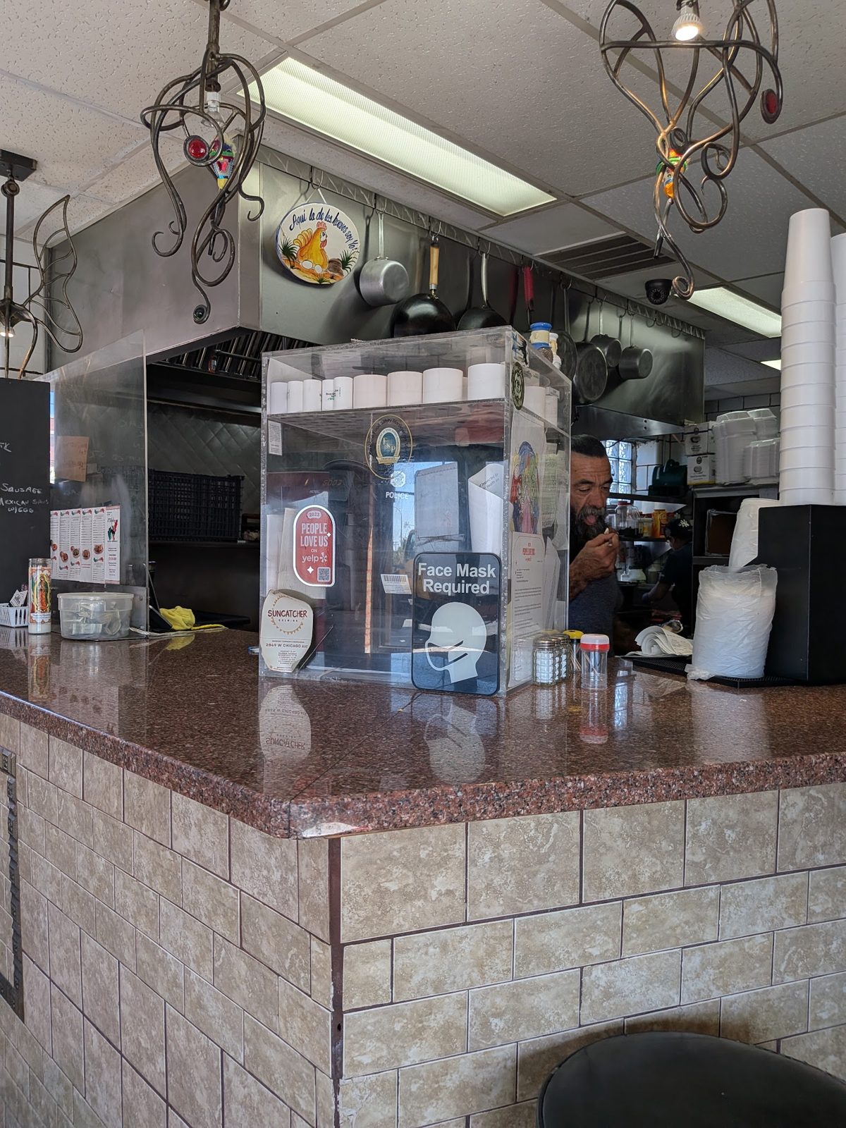 Inside the taqueria